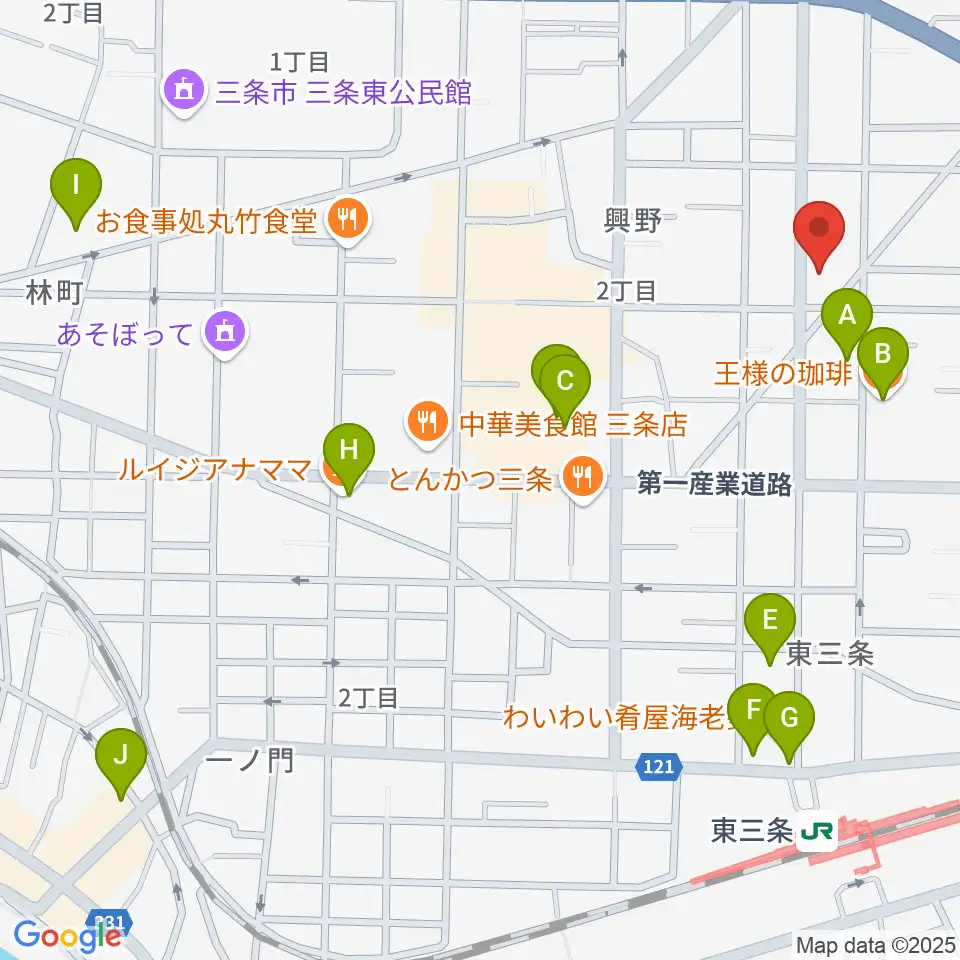 あぽろん三条店周辺のカフェ一覧地図