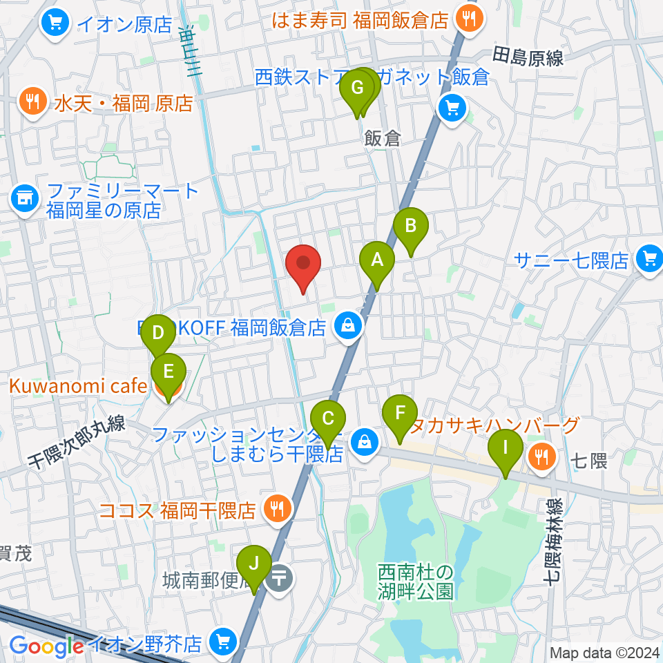 フジシマカスタムギター周辺のカフェ一覧地図