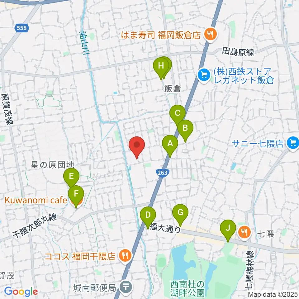 フジシマカスタムギター周辺のカフェ一覧地図