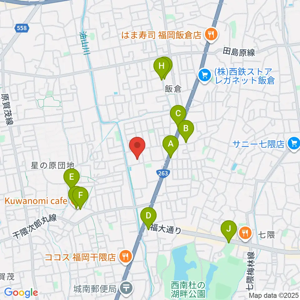 フジシマカスタムギター周辺のカフェ一覧地図