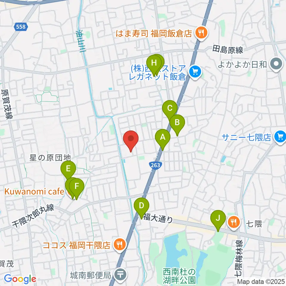 フジシマカスタムギター周辺のカフェ一覧地図