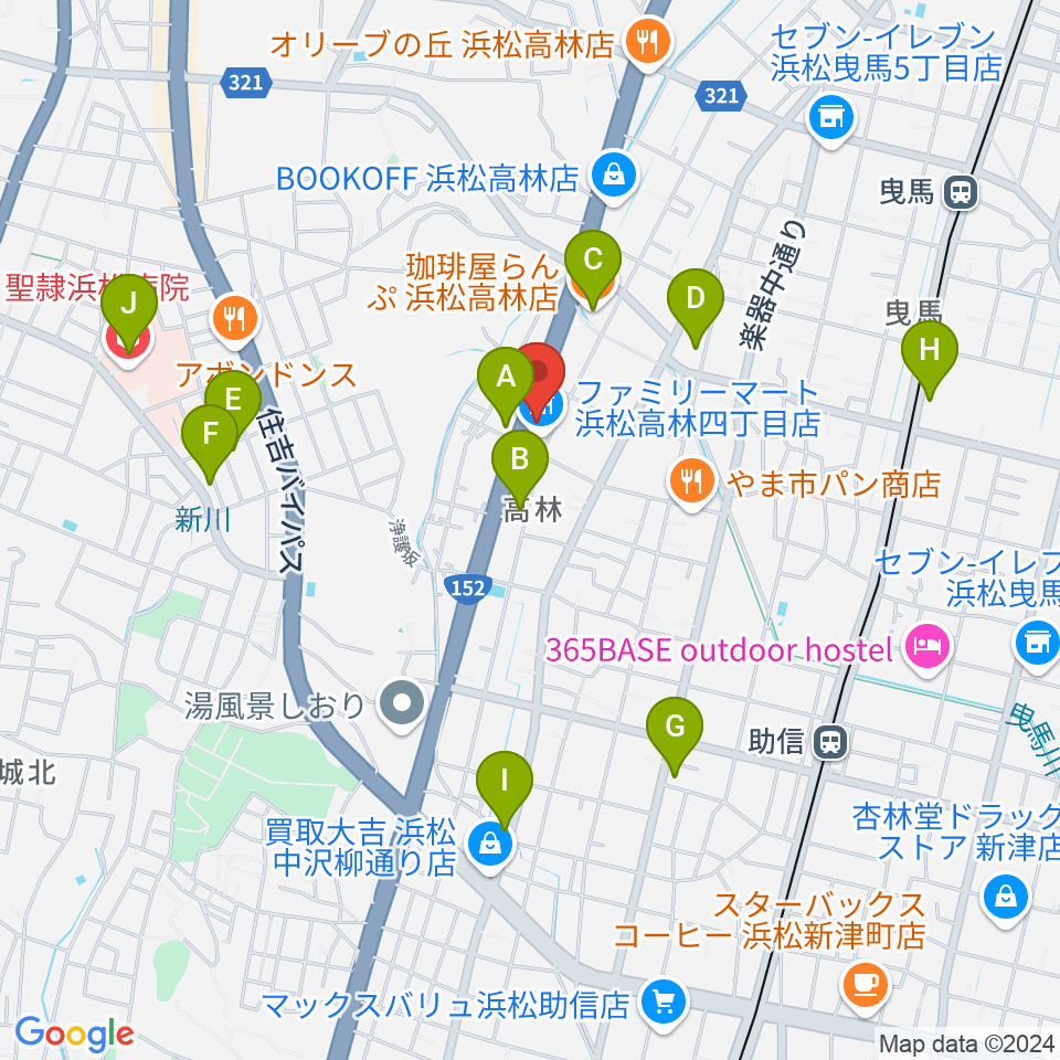 ソニックス周辺のカフェ一覧地図