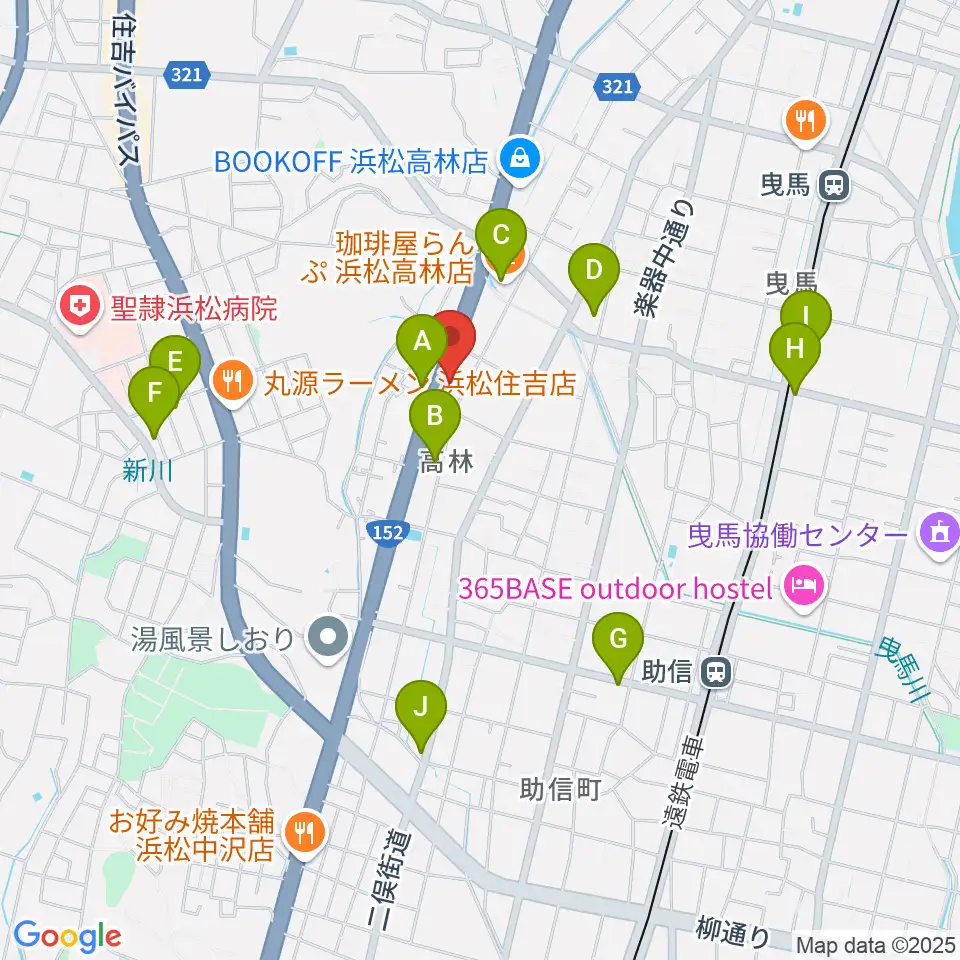 ソニックス周辺のカフェ一覧地図