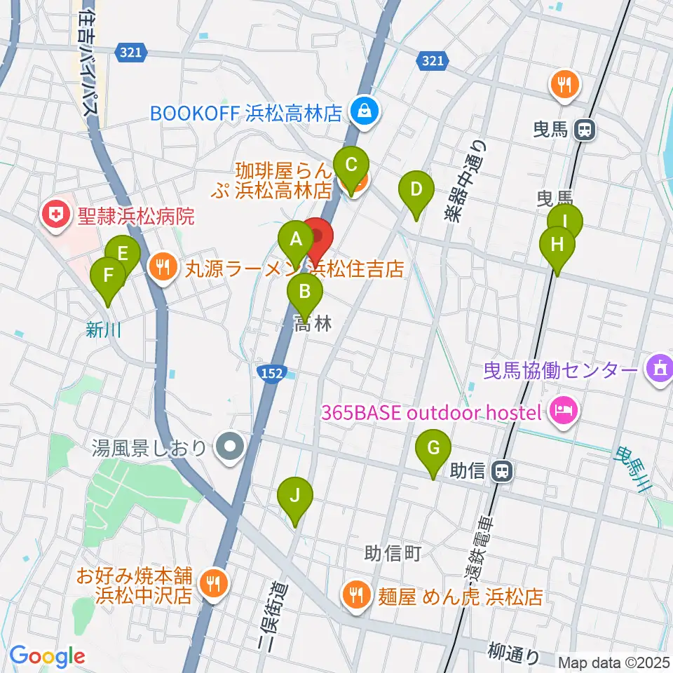 ソニックス周辺のカフェ一覧地図