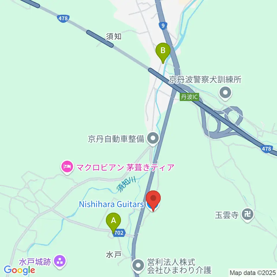 Nishihara Guitars周辺のカフェ一覧地図