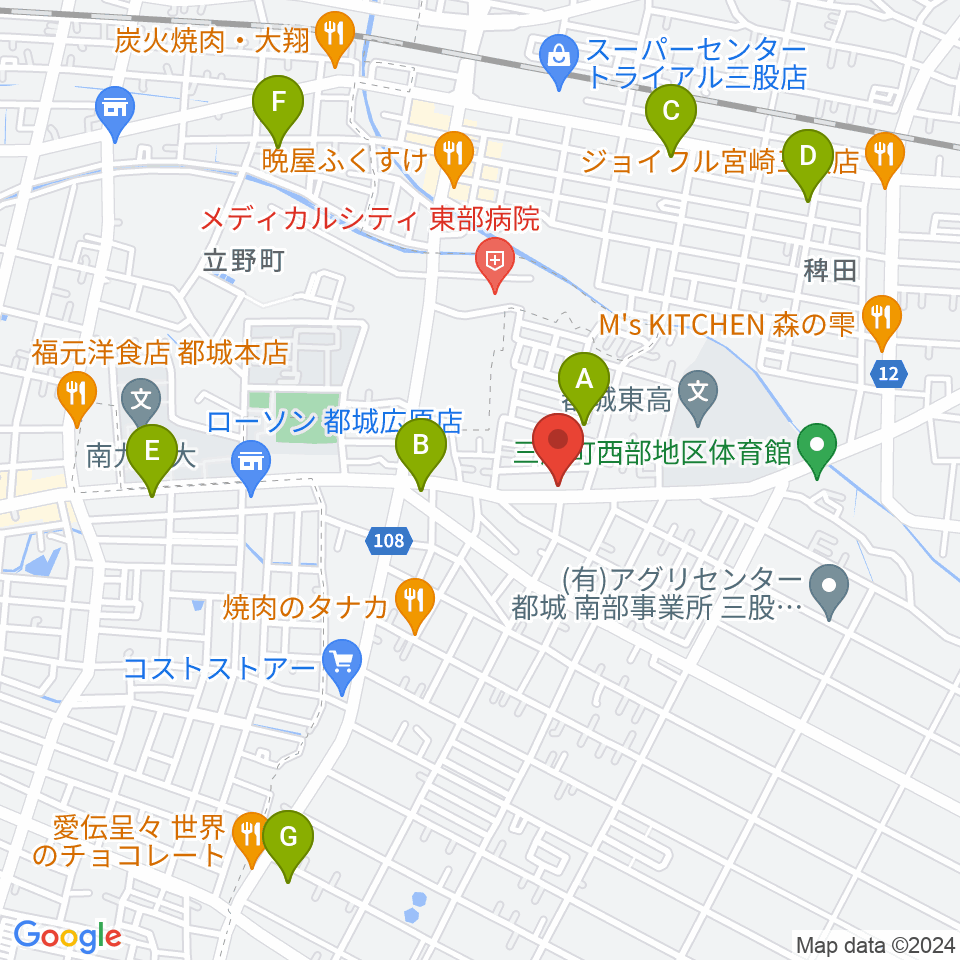 ピアノ工房グローミュージック周辺のカフェ一覧地図