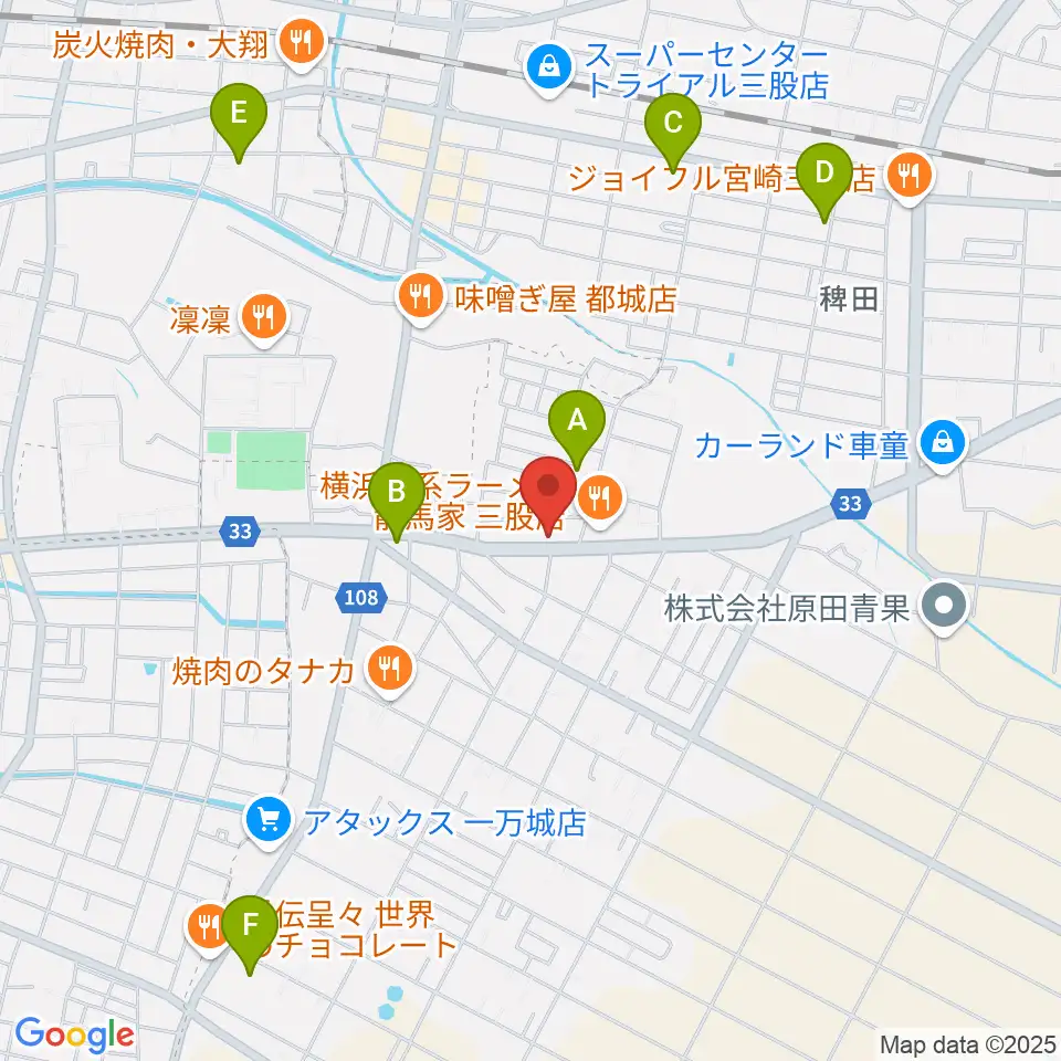 ピアノ工房グローミュージック周辺のカフェ一覧地図