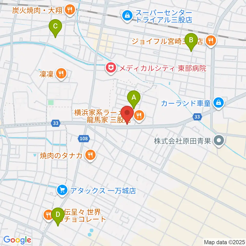 ピアノ工房グローミュージック周辺のカフェ一覧地図