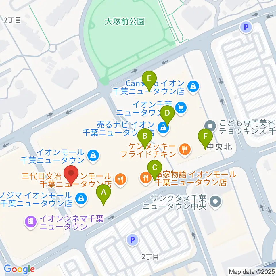 島村楽器 イオンモール千葉ニュータウン店周辺のカフェ一覧地図