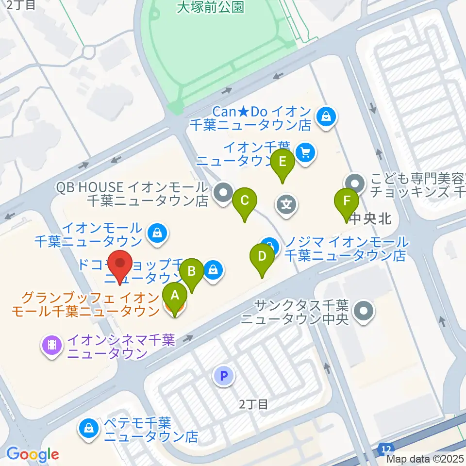 島村楽器 イオンモール千葉ニュータウン店周辺のカフェ一覧地図