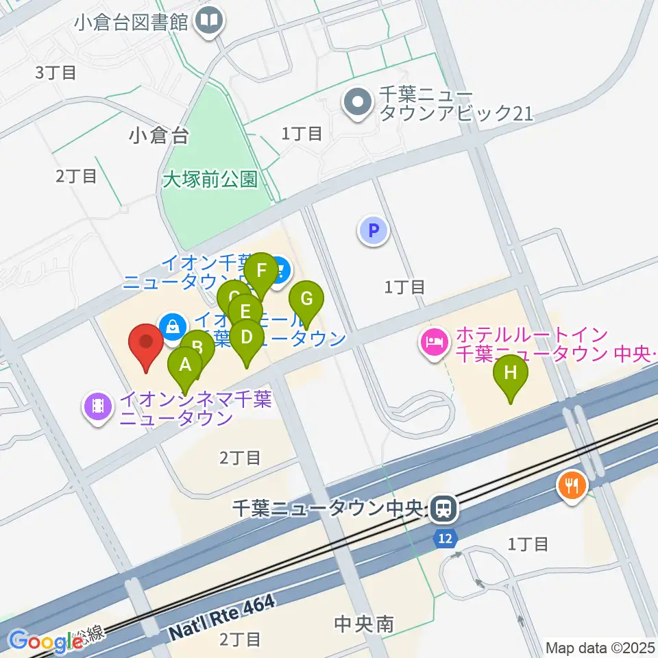 島村楽器 イオンモール千葉ニュータウン店周辺のカフェ一覧地図