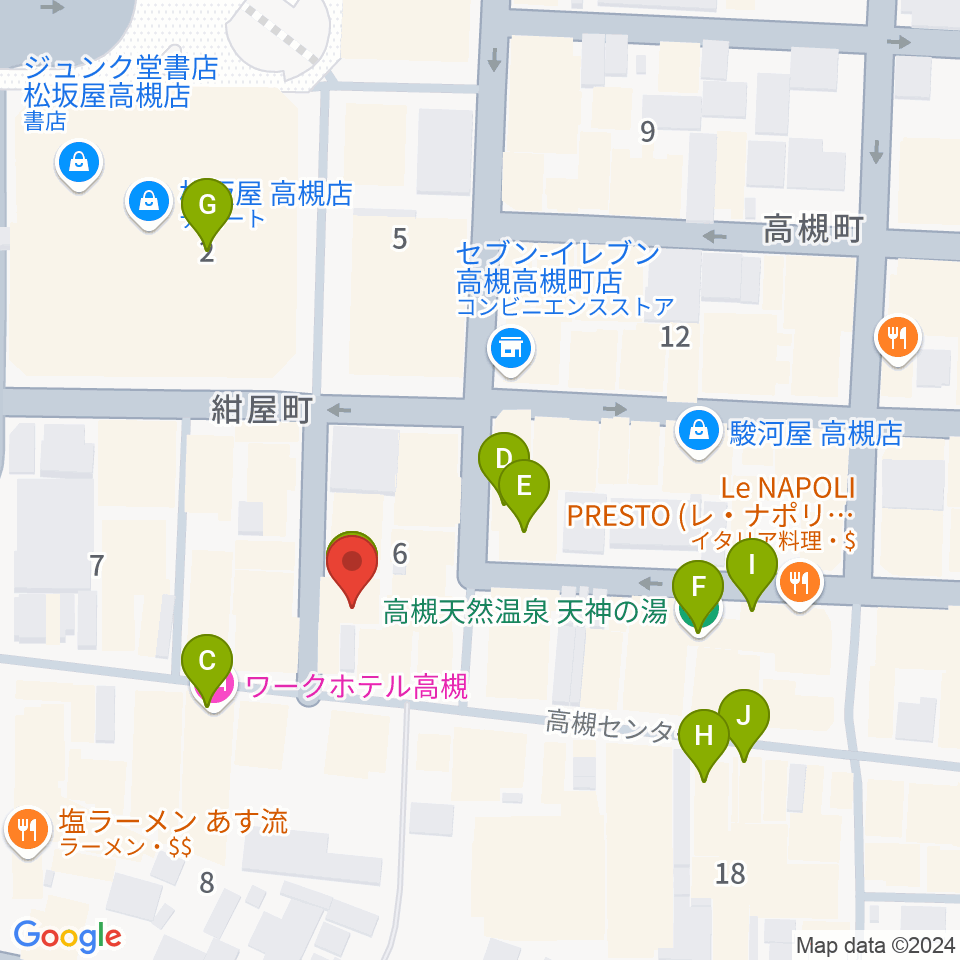 JEUGIA 高槻店周辺のカフェ一覧地図