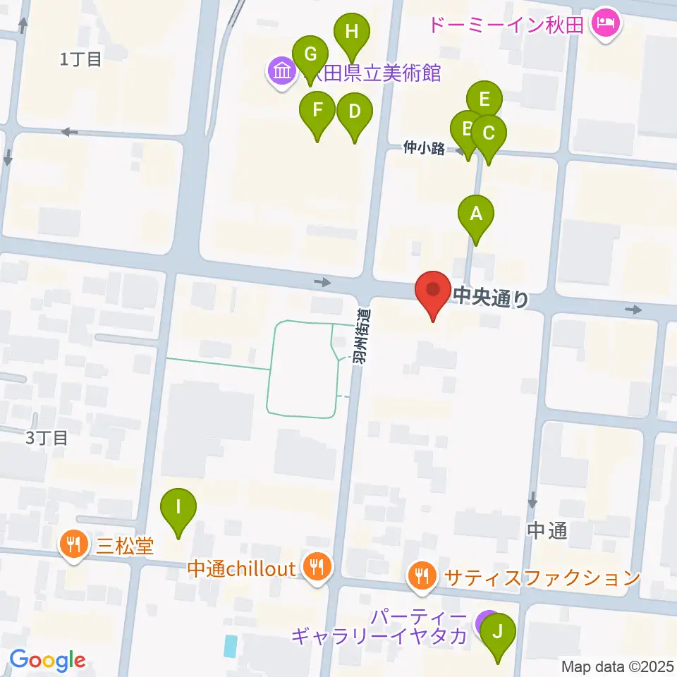 ヤマハミュージック 秋田店周辺のカフェ一覧地図