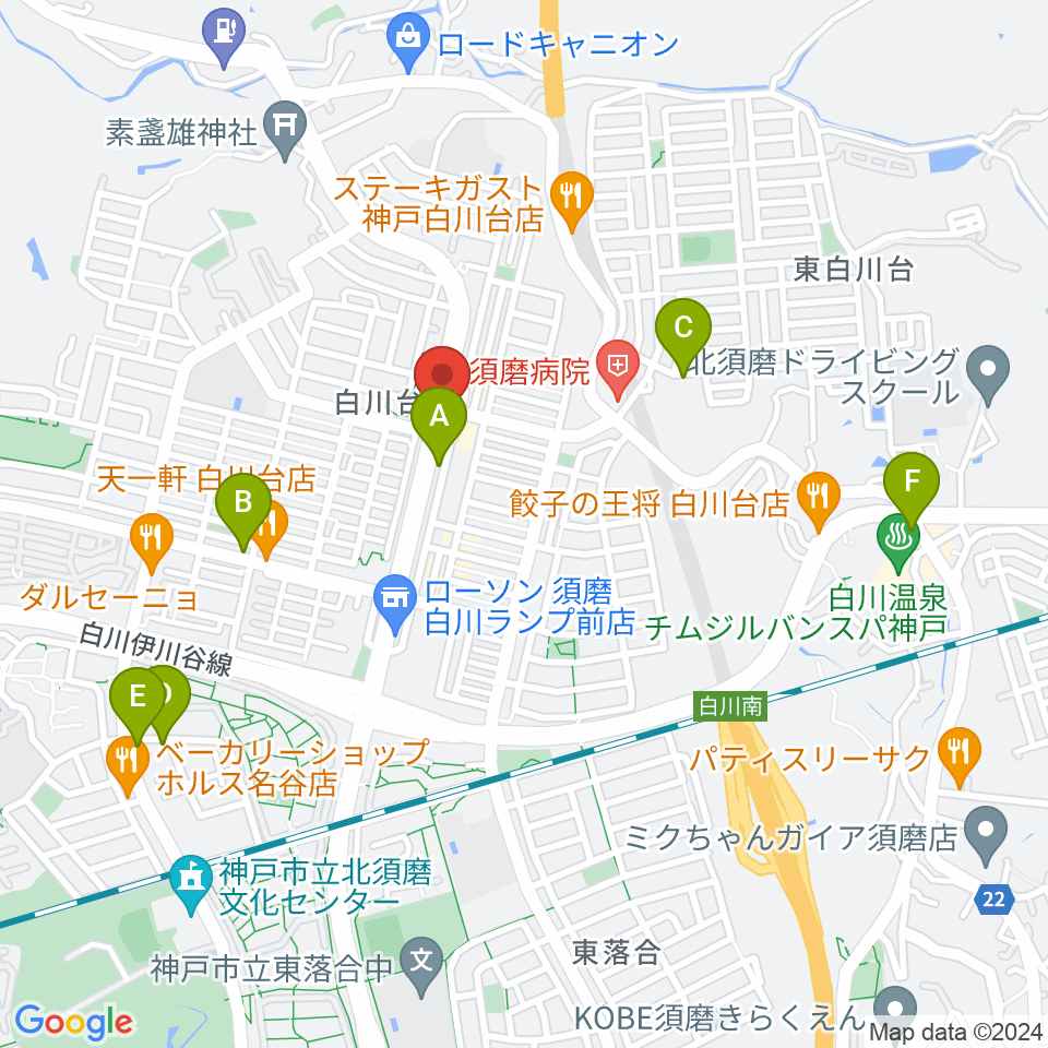 タータン周辺のカフェ一覧地図