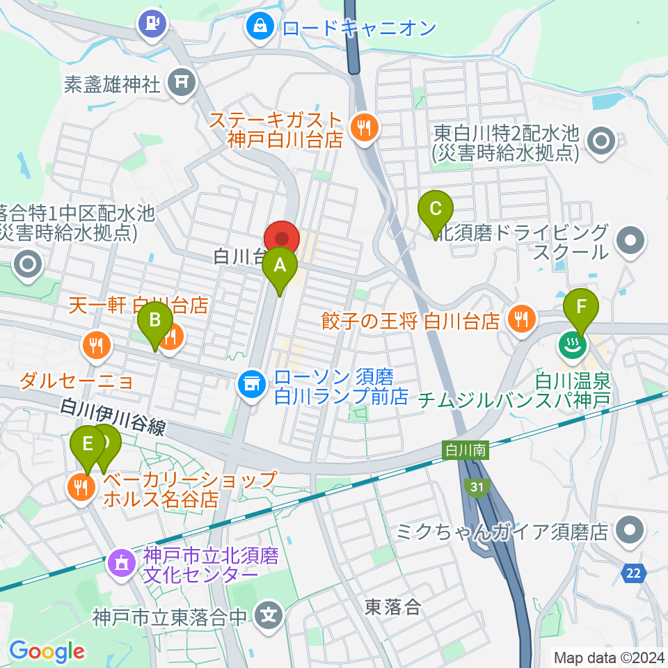 タータン周辺のカフェ一覧地図