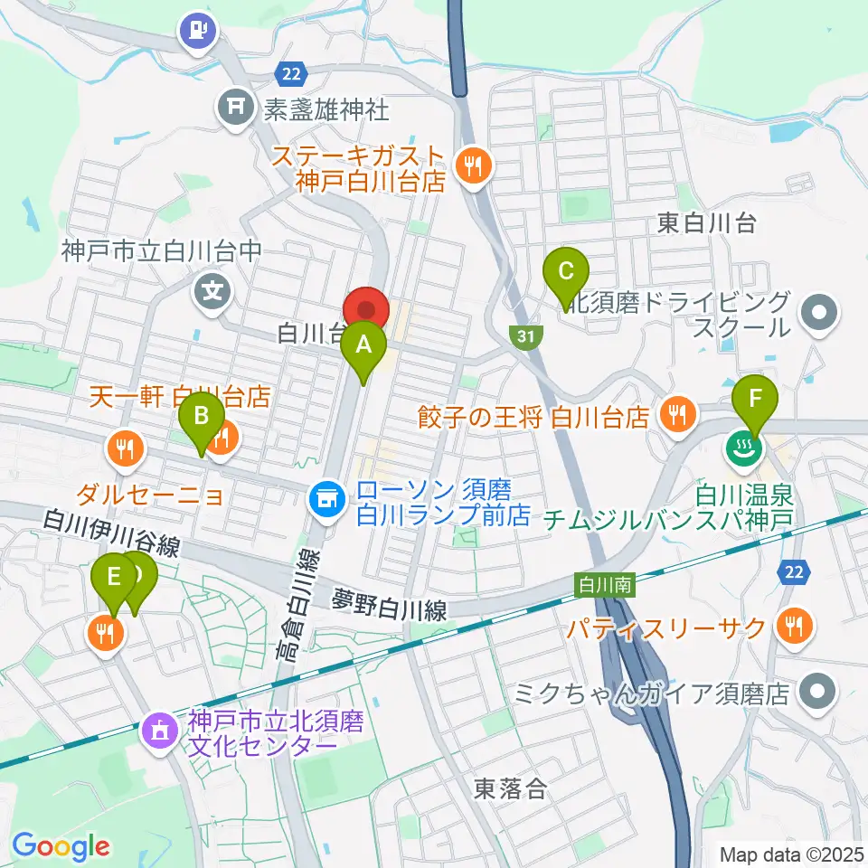 タータン周辺のカフェ一覧地図