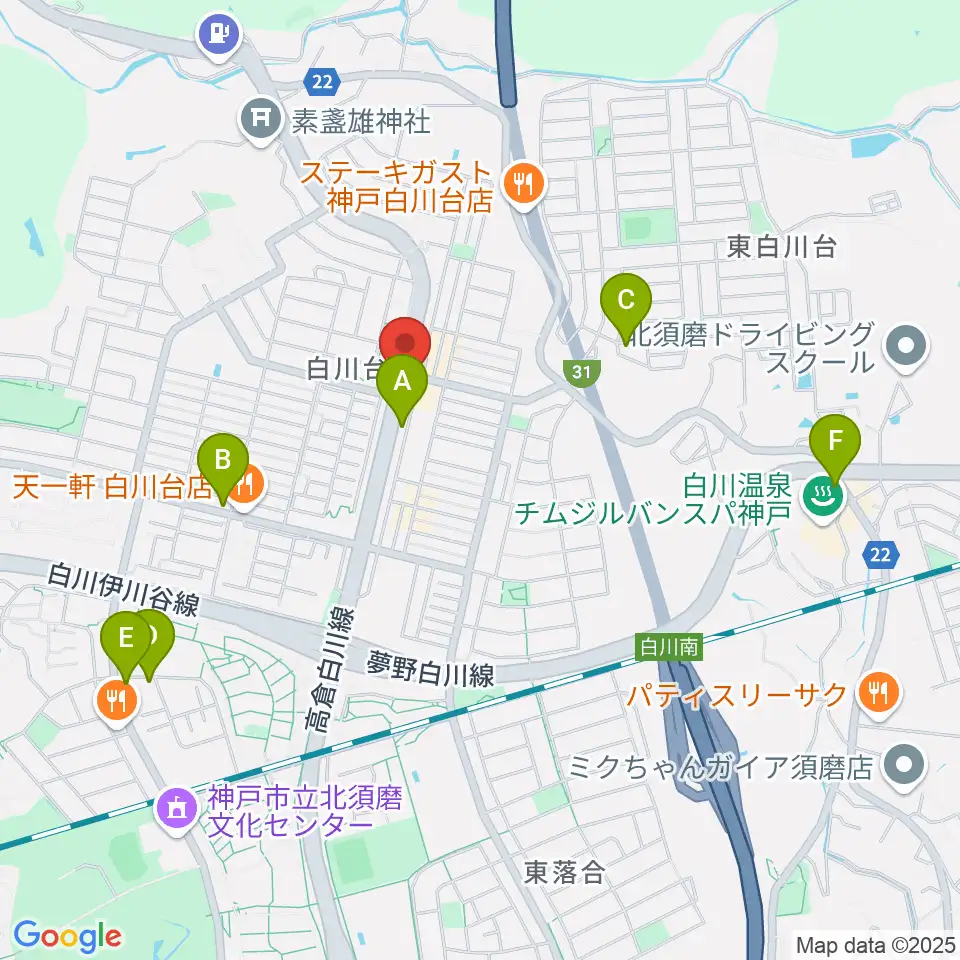 タータン周辺のカフェ一覧地図