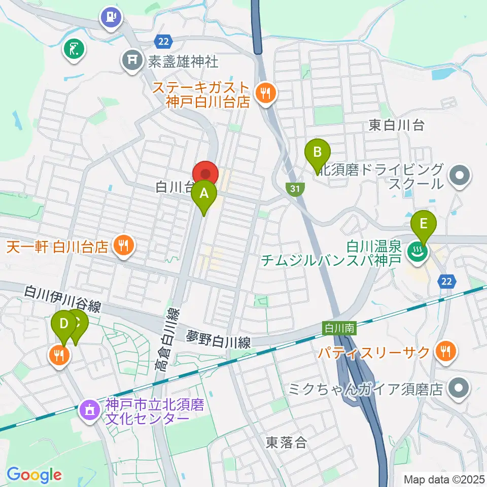 タータン周辺のカフェ一覧地図