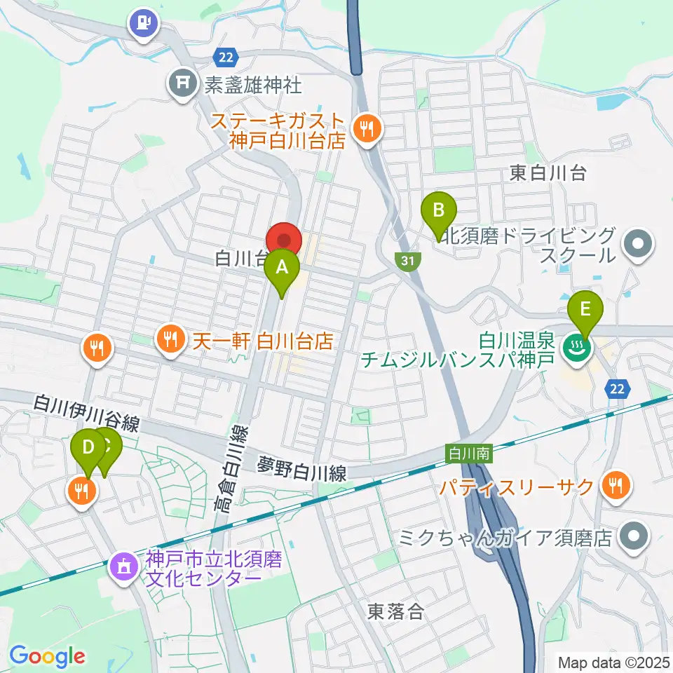 タータン周辺のカフェ一覧地図