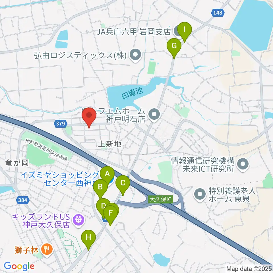 ギター工房オデッセイ周辺のカフェ一覧地図