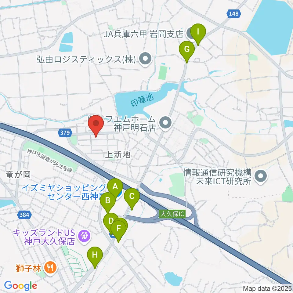 ギター工房オデッセイ周辺のカフェ一覧地図