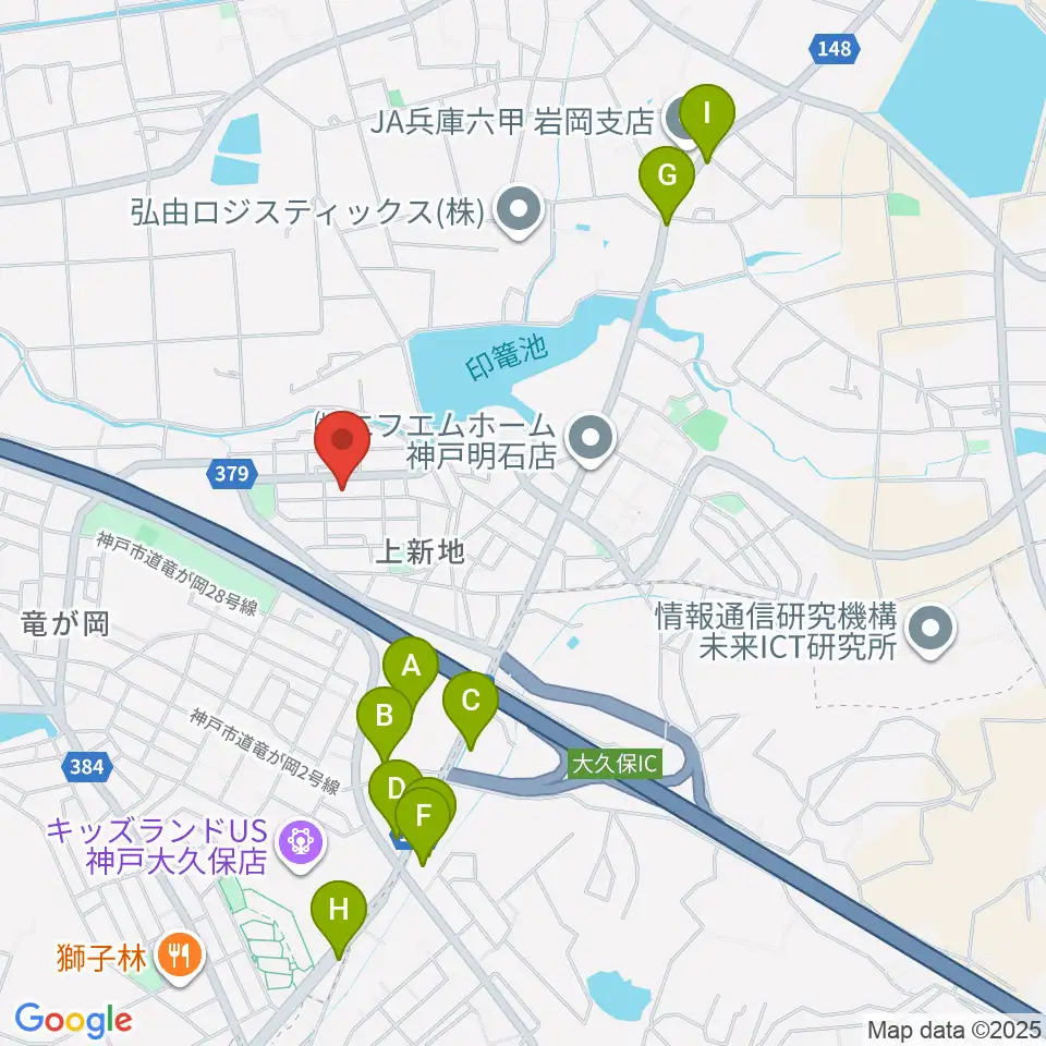 ギター工房オデッセイ周辺のカフェ一覧地図