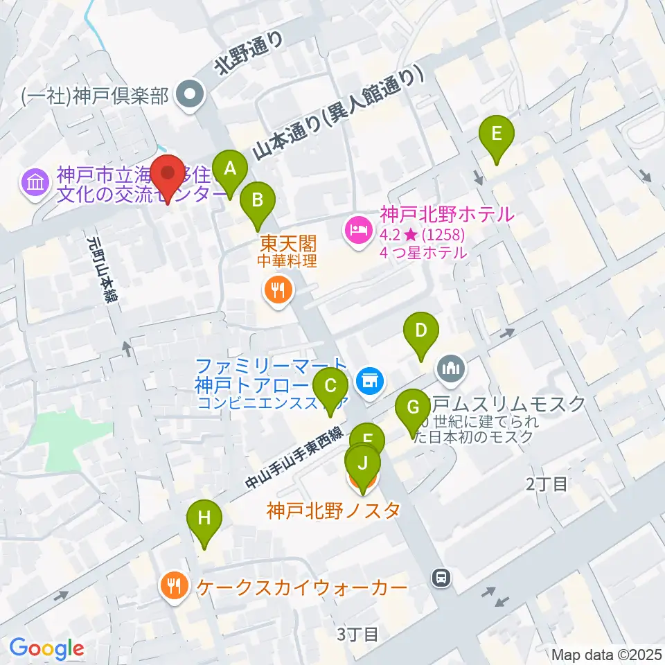 弦楽器とレコードの店プリムローズ周辺のカフェ一覧地図