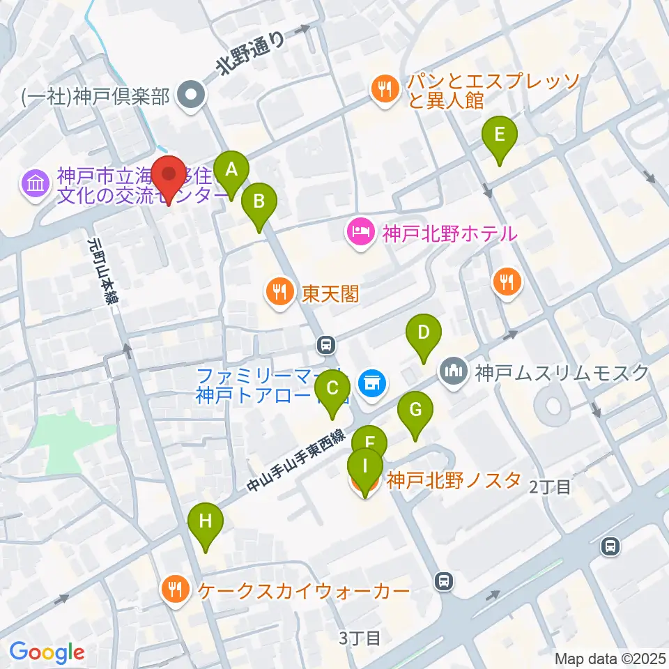 弦楽器とレコードの店プリムローズ周辺のカフェ一覧地図
