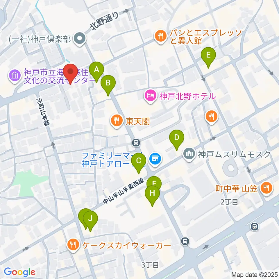 弦楽器とレコードの店プリムローズ周辺のカフェ一覧地図