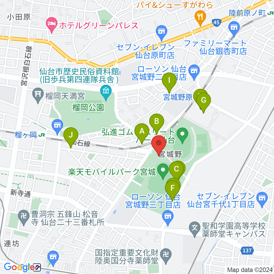 Rakuten.FM TOHOKU周辺のカフェ一覧地図