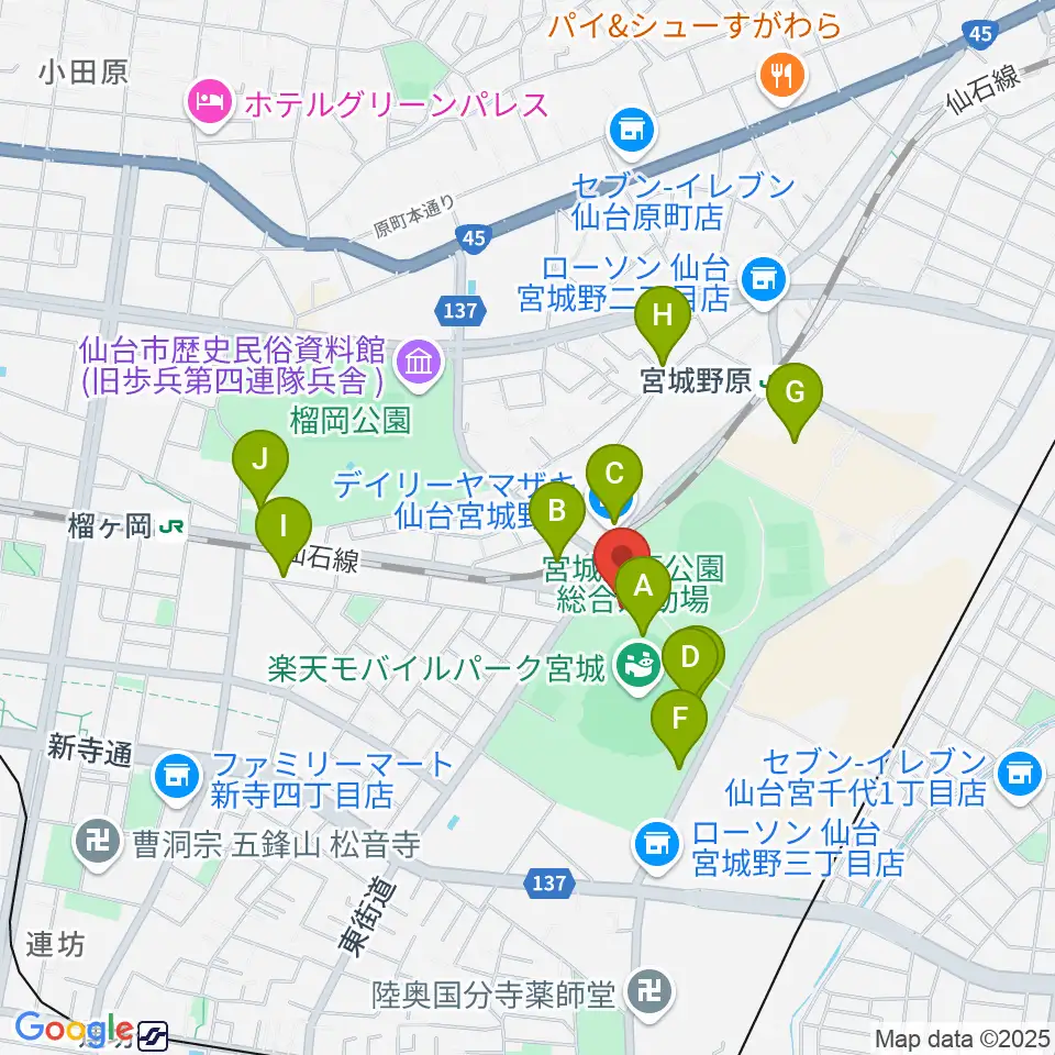 Rakuten.FM TOHOKU周辺のカフェ一覧地図