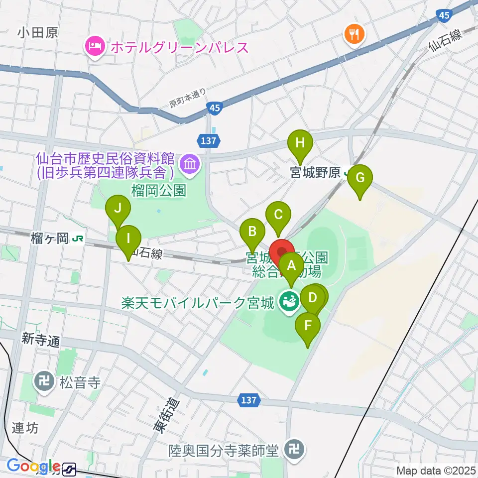 Rakuten.FM TOHOKU周辺のカフェ一覧地図