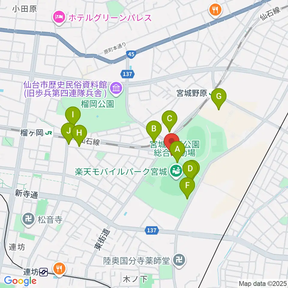 Rakuten.FM TOHOKU周辺のカフェ一覧地図