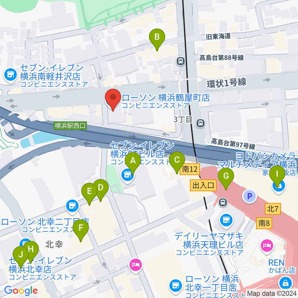 アウローラミュージックサロン周辺のカフェ一覧地図