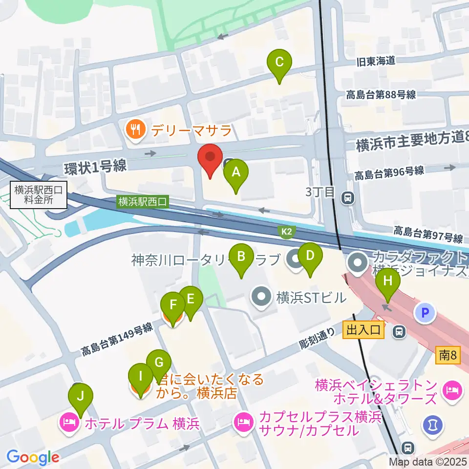 アウローラミュージックサロン周辺のカフェ一覧地図