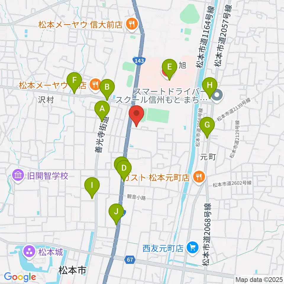鈴木鎮一記念館周辺のカフェ一覧地図
