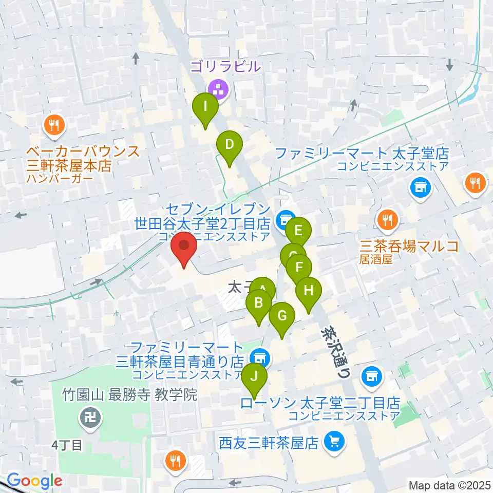 Festa Music Salon周辺のカフェ一覧地図