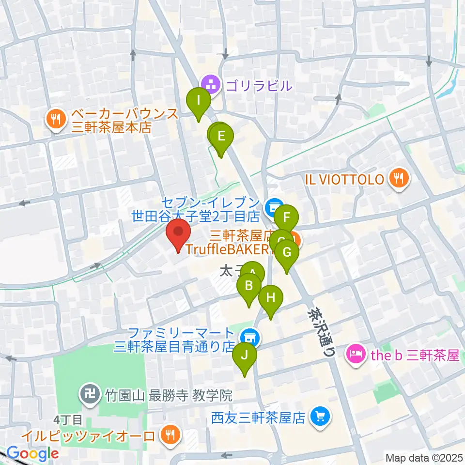 Festa Music Salon周辺のカフェ一覧地図