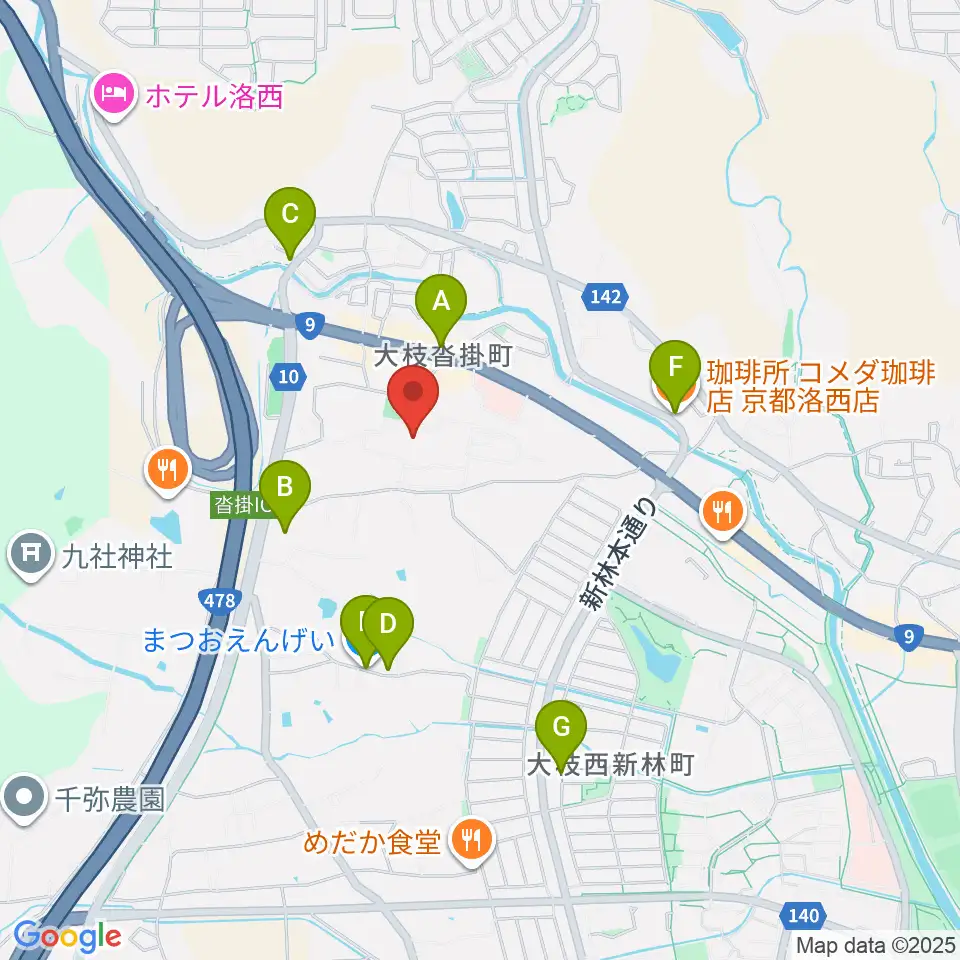 京都市立芸術大学 音楽学部周辺のカフェ一覧地図