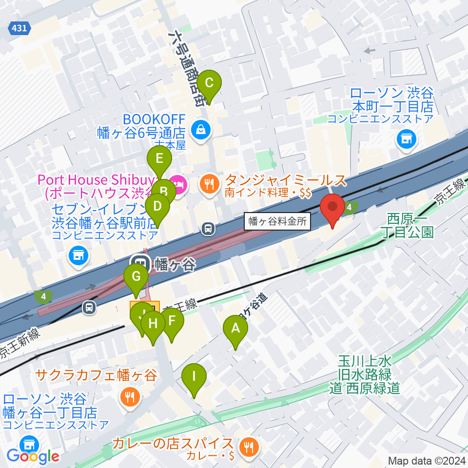 幡ヶ谷リバーススタジオ周辺のカフェ一覧地図