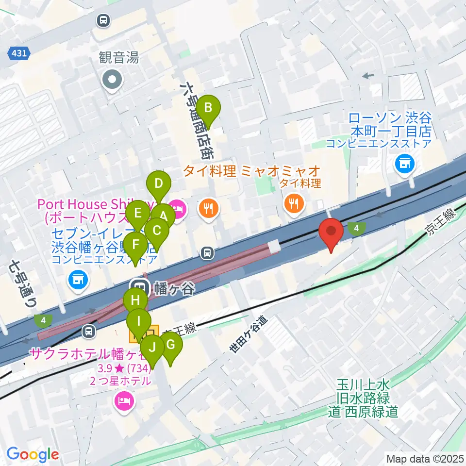幡ヶ谷リバーススタジオ周辺のカフェ一覧地図