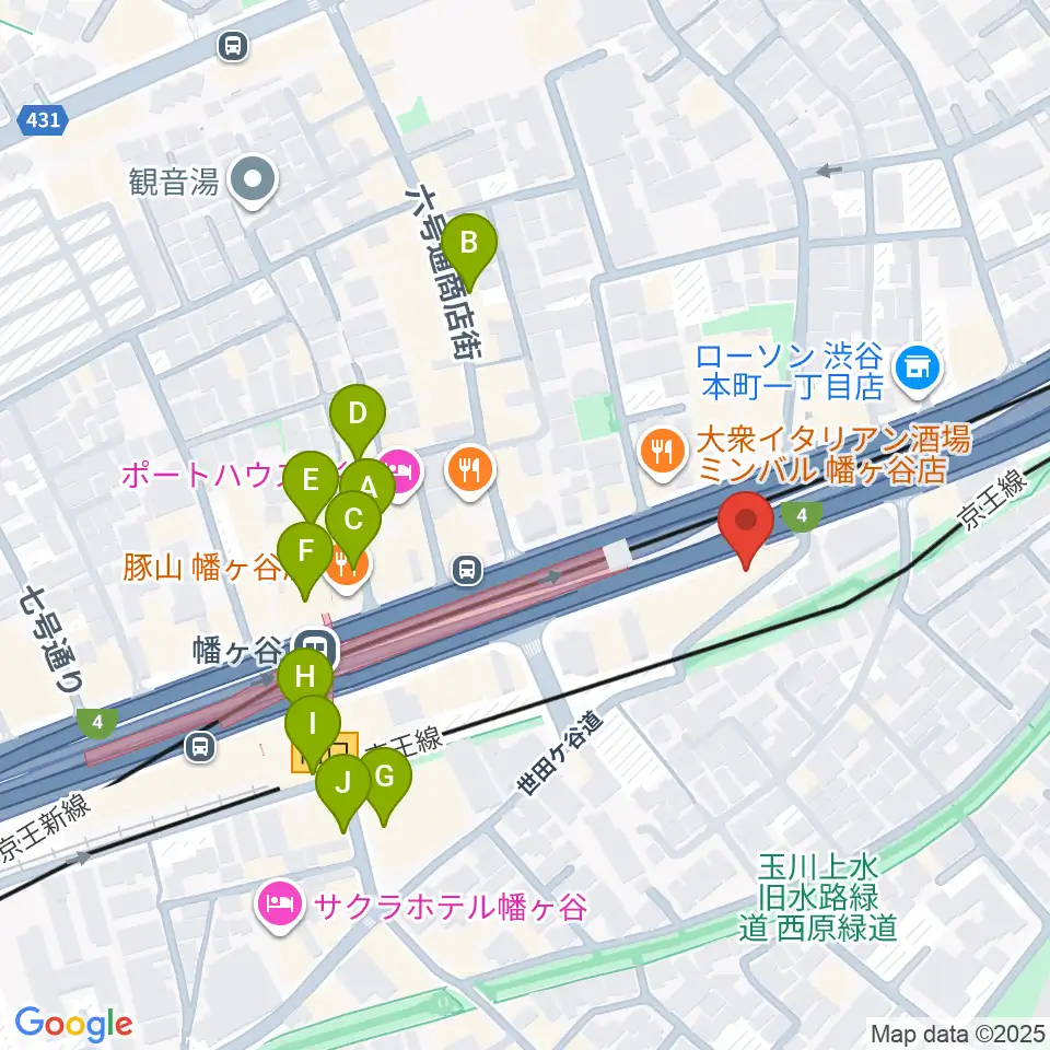 幡ヶ谷リバーススタジオ周辺のカフェ一覧地図