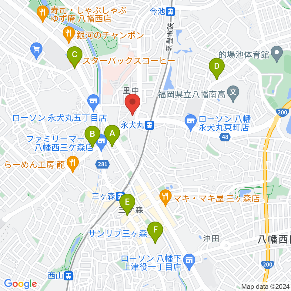 CIUスタジオ周辺のカフェ一覧地図