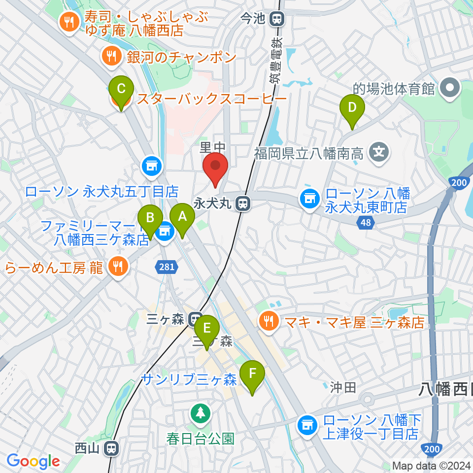 CIUスタジオ周辺のカフェ一覧地図