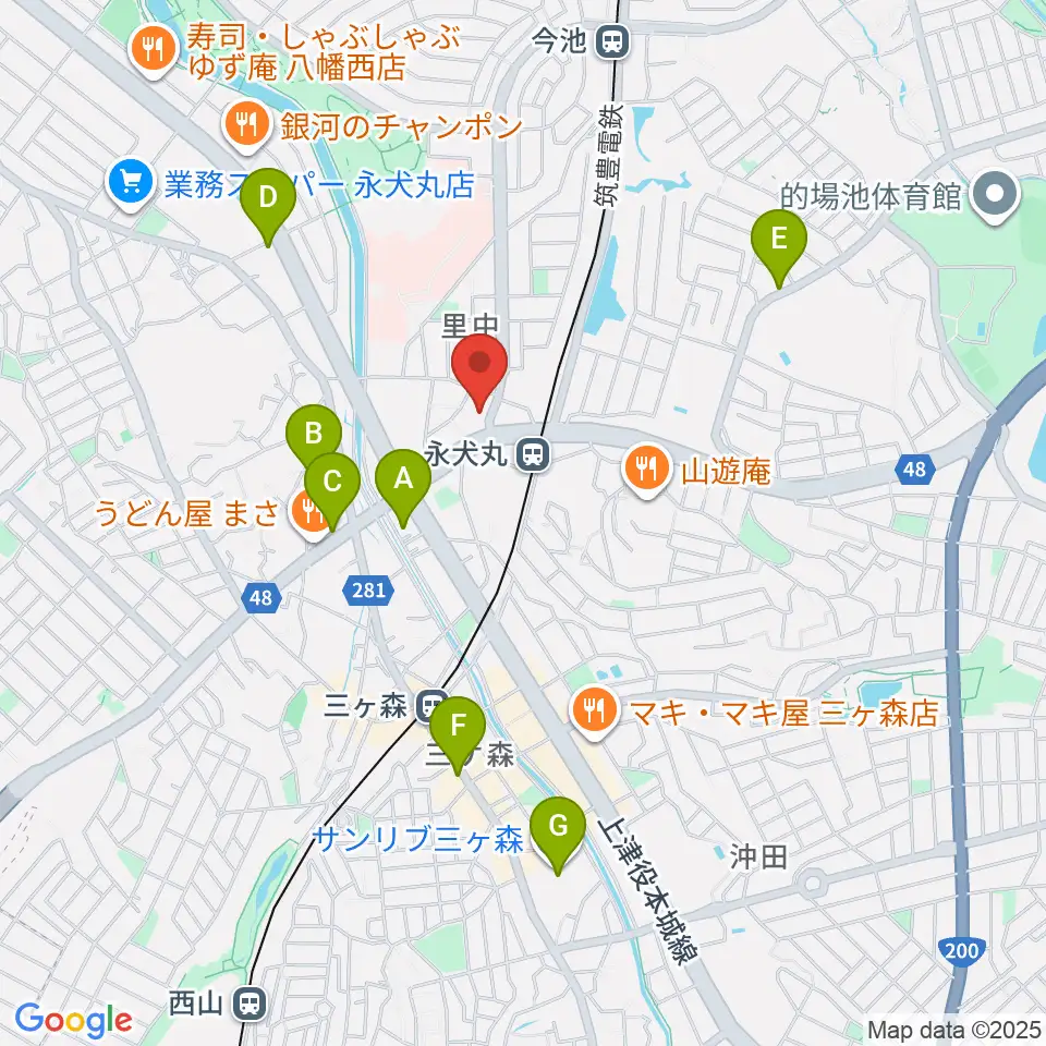 CIUスタジオ周辺のカフェ一覧地図