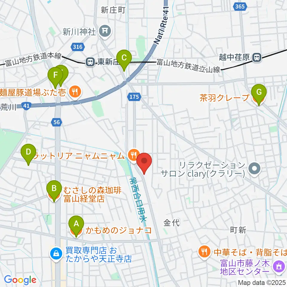 わをん音楽教室周辺のカフェ一覧地図