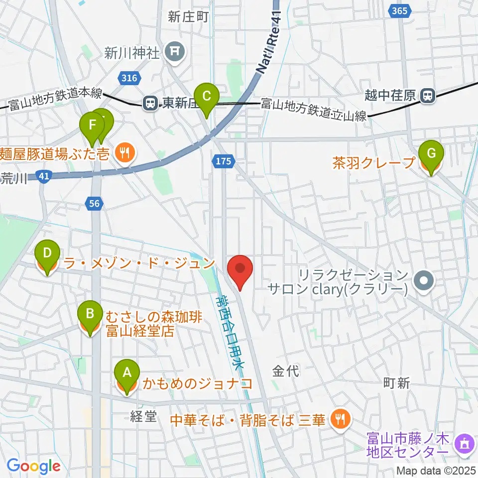 わをん音楽教室周辺のカフェ一覧地図