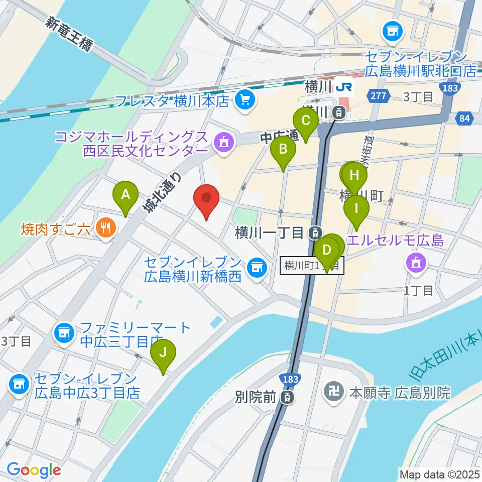 広島コンピュータ専門学校周辺のカフェ一覧地図