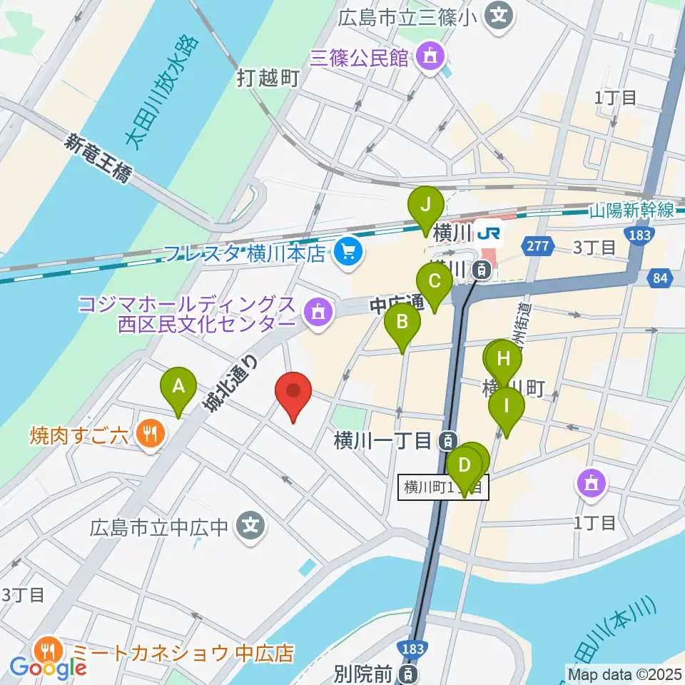 広島コンピュータ専門学校周辺のカフェ一覧地図