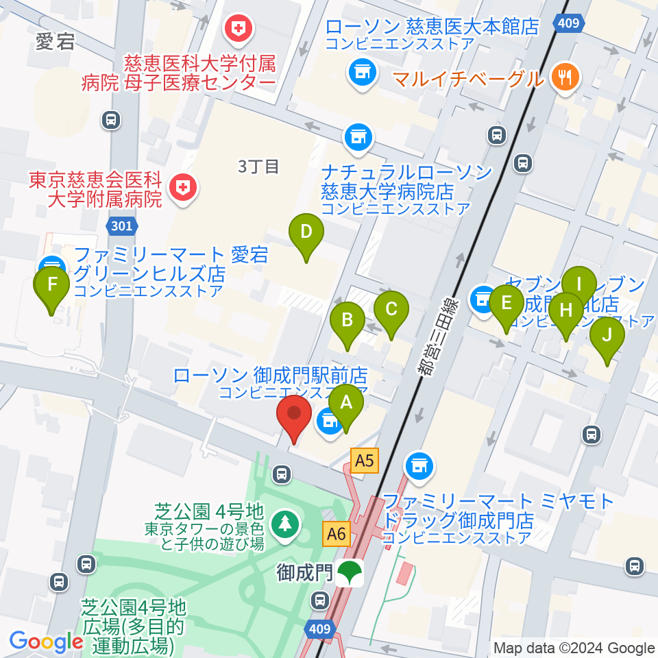 音響芸術専門学校周辺のカフェ一覧地図